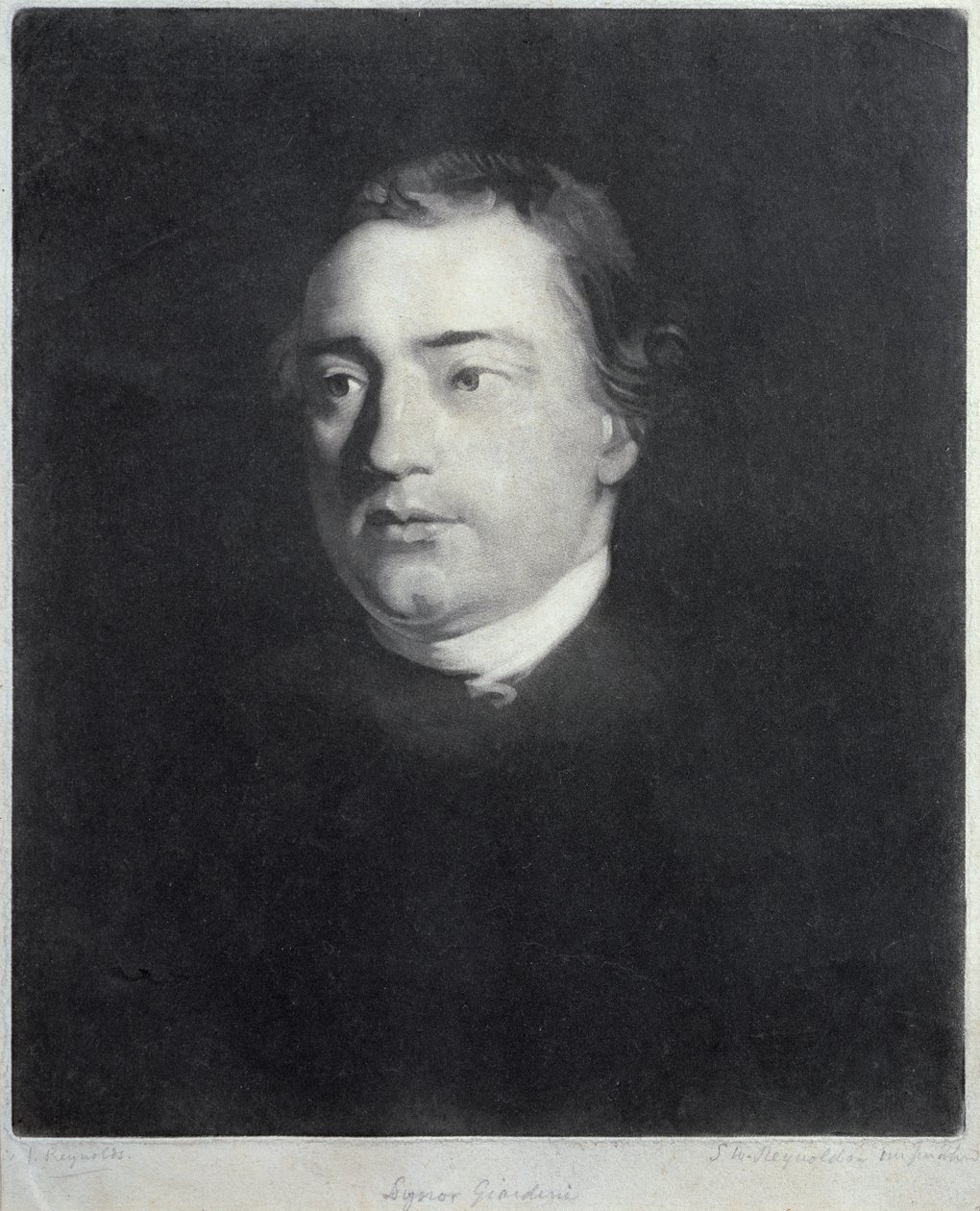 Retrato de Felice de Giardini (1716-96), violinista italiano, grabado por Samuel William Reynolds (1773-1835) de Joshua Reynolds