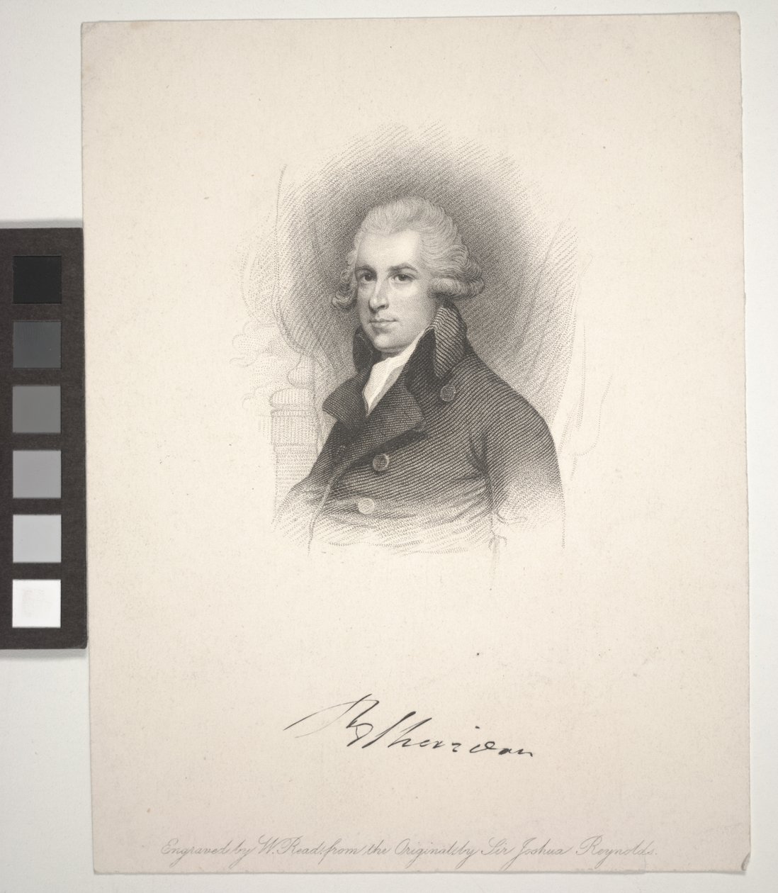 Richard Brinsley Sheridan, grabado por W. Read (1824-1837) de Joshua (after) Reynolds