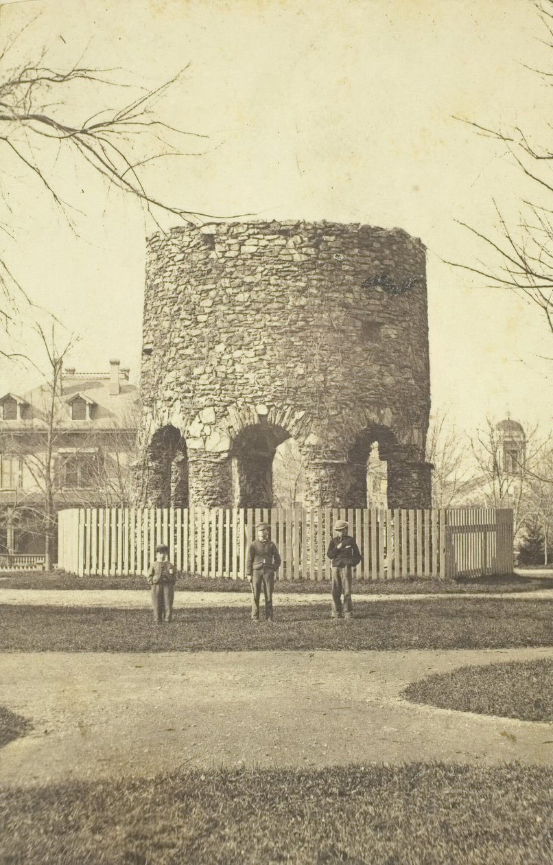 Torreta de piedra sin título con niños, 1850-1880s de Joshua Appleby Williams