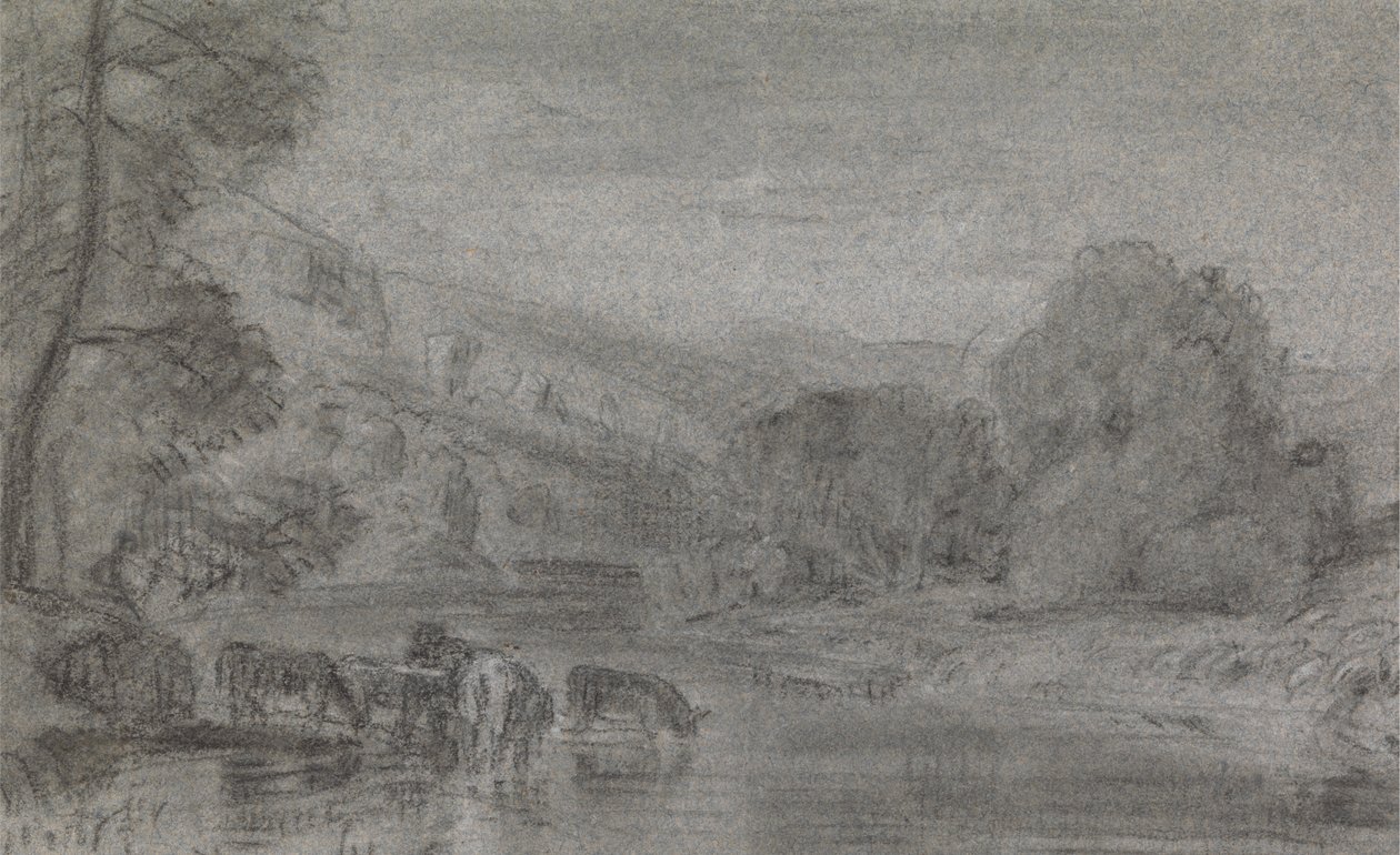 Paisaje con riego de ganado de Joshua Cristall
