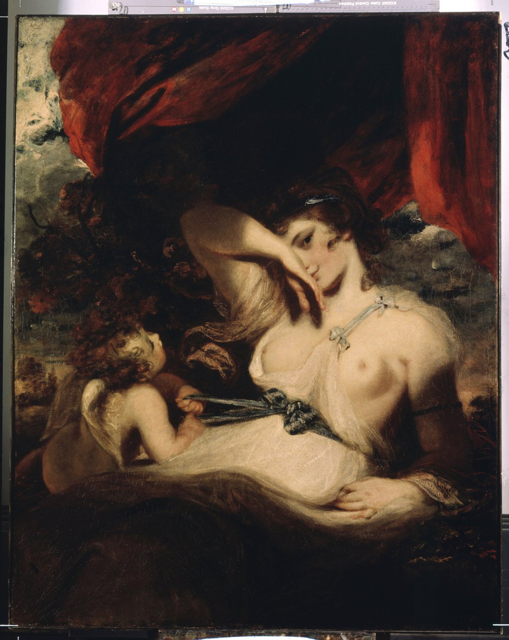 Cupido desatando la cinta de Venus (Cupido Desatando la Zona de Venus). Pintura de Sir Joshua Reynolds (1732-1792) de Joshua Reynolds
