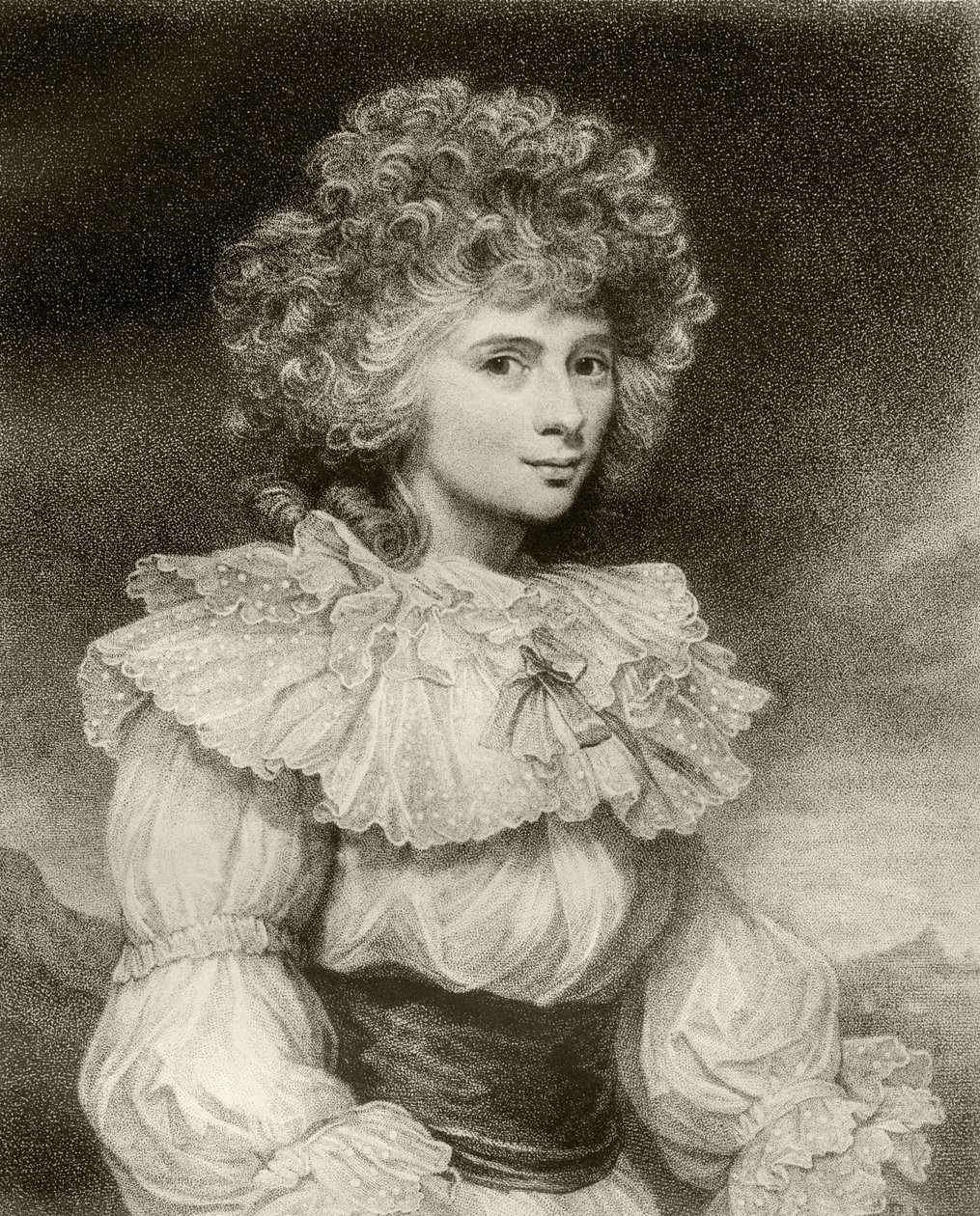 Elizabeth Cavendish, Duquesa de Devonshire, grabado por F. Bartolozzi, de 