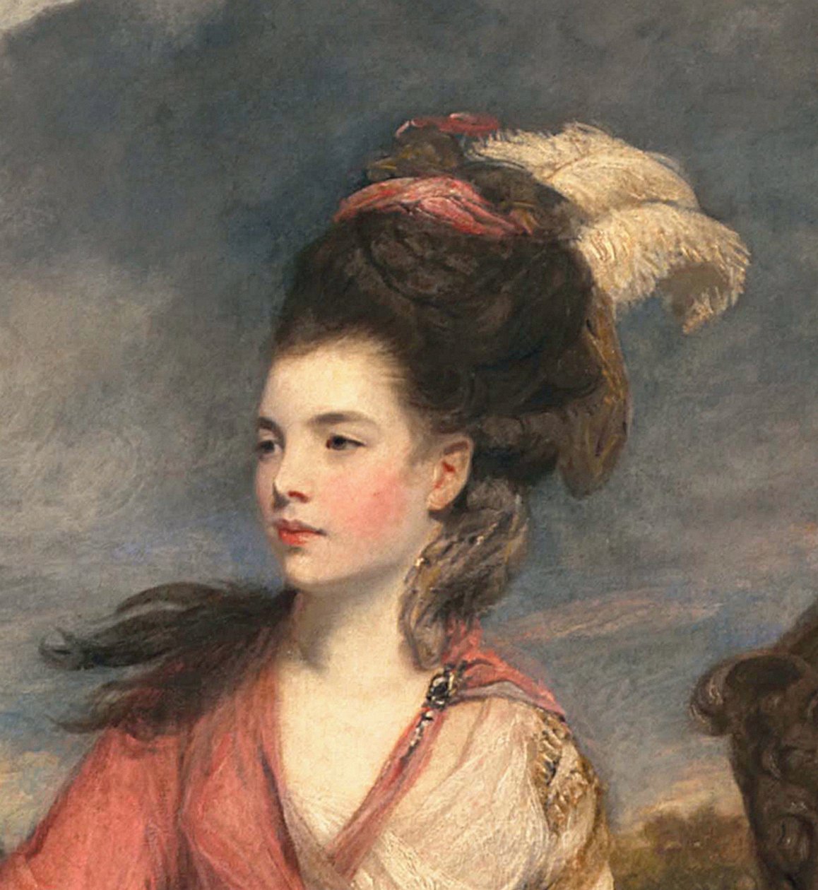 Jane Fleming, luego Condesa de Harrington, c.1778-79 (detalle) de Joshua Reynolds
