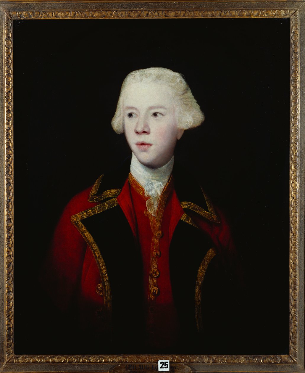 Retrato de George Augustus, 3er Vizconde Howe, medio cuerpo, con el uniforme de la 1ª Guardia de Joshua Reynolds