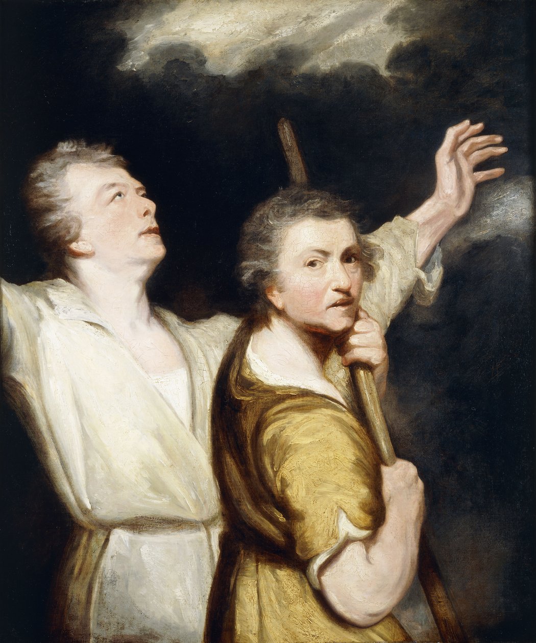 Retrato del artista y Thomas Jervais como pastores adoradores de Joshua Reynolds