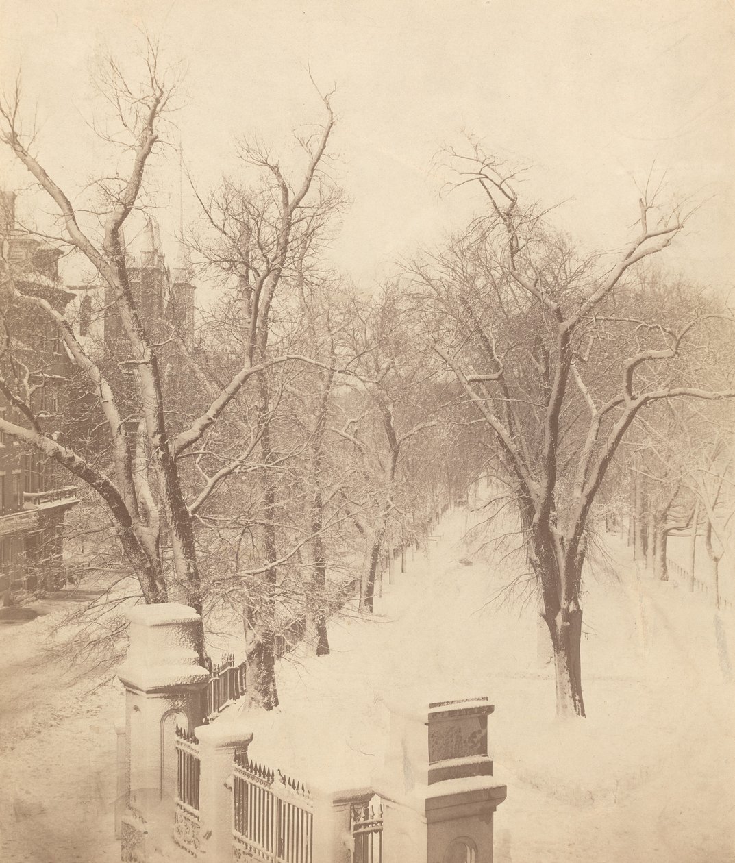 Escena de nieve en Boston Common, 1850s de Josiah Johnson Hawes