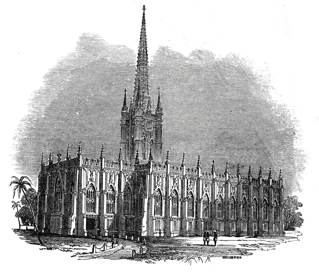 Catedral de San Pablo, Calcuta, 1845 de Josiah Wood Whymper