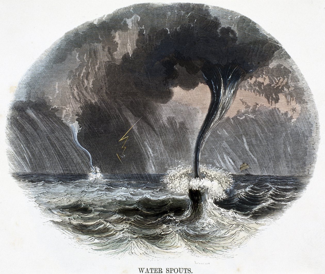 Trombas marinas, de Fenómenos de la naturaleza, 1849 de Josiah Wood Whymper