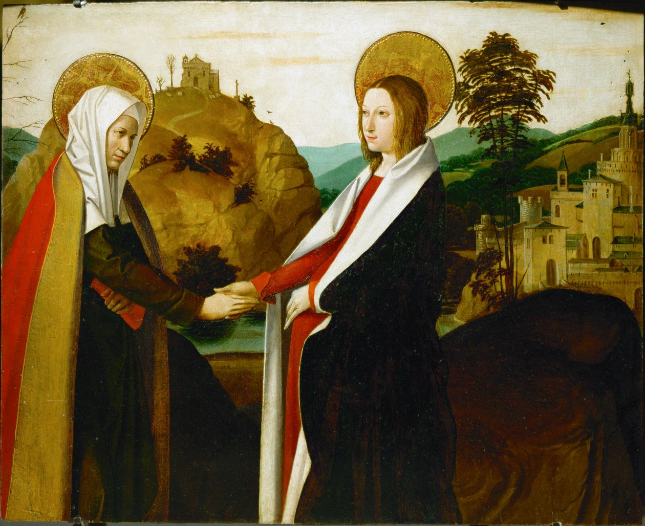 La Visitación (pintura sobre madera) de Josse (fl.1493-1508) Lieferinxe