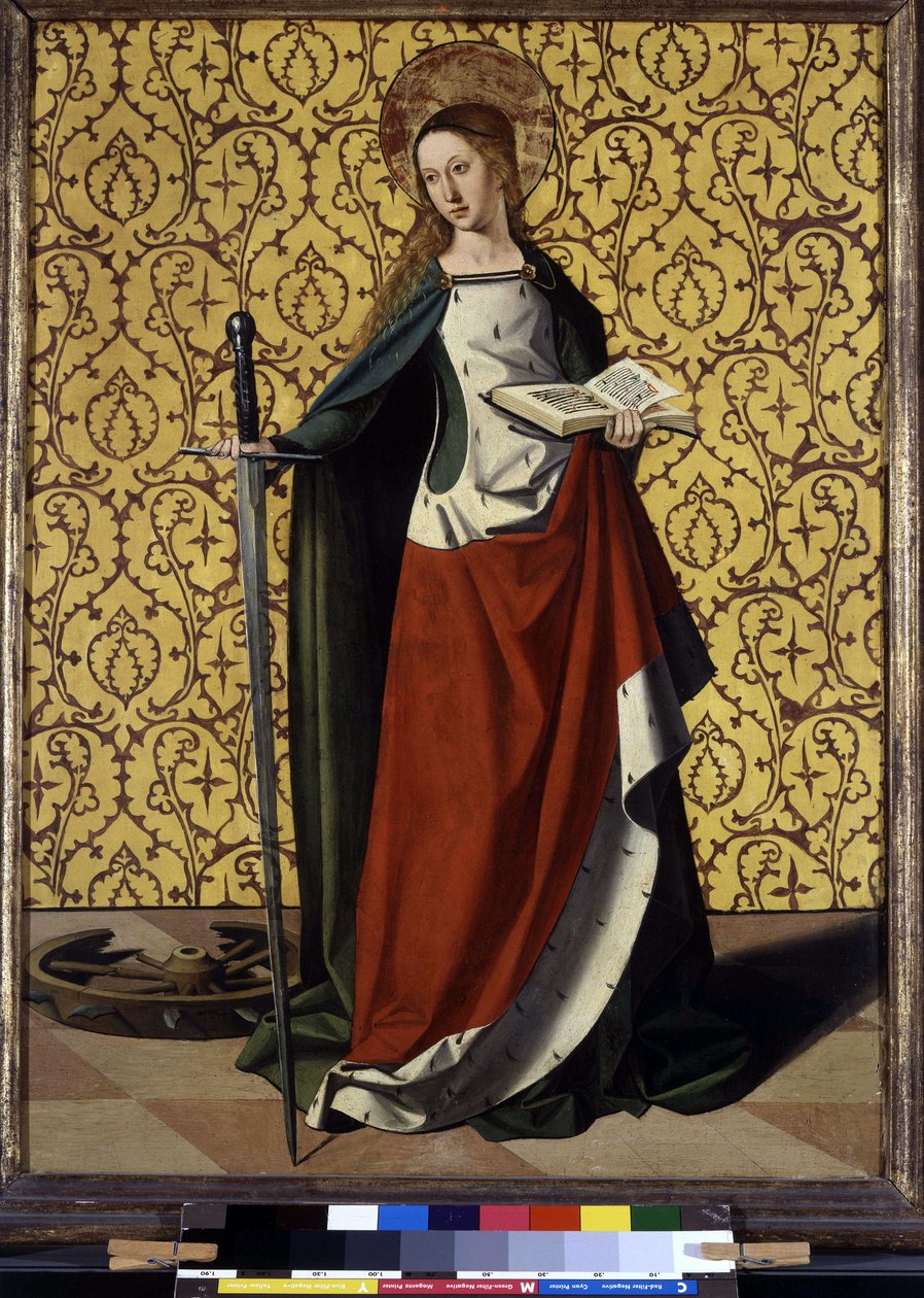Reverso del retablo: Santa Catalina de Alejandría de Josse (fl.1493 1508) Lieferinxe