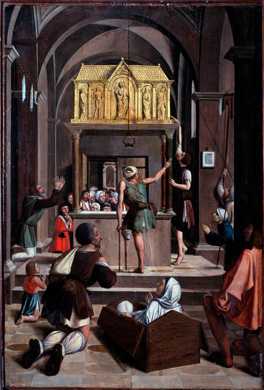 Vida de San Sebastián: peregrinos en la tumba de San Sebastián de Josse (fl.1493 1508) Lieferinxe
