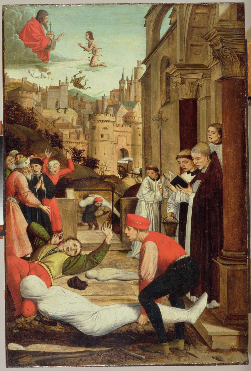 San Sebastián intercediendo por los apestados, 1497-99 de Josse Lieferinxe