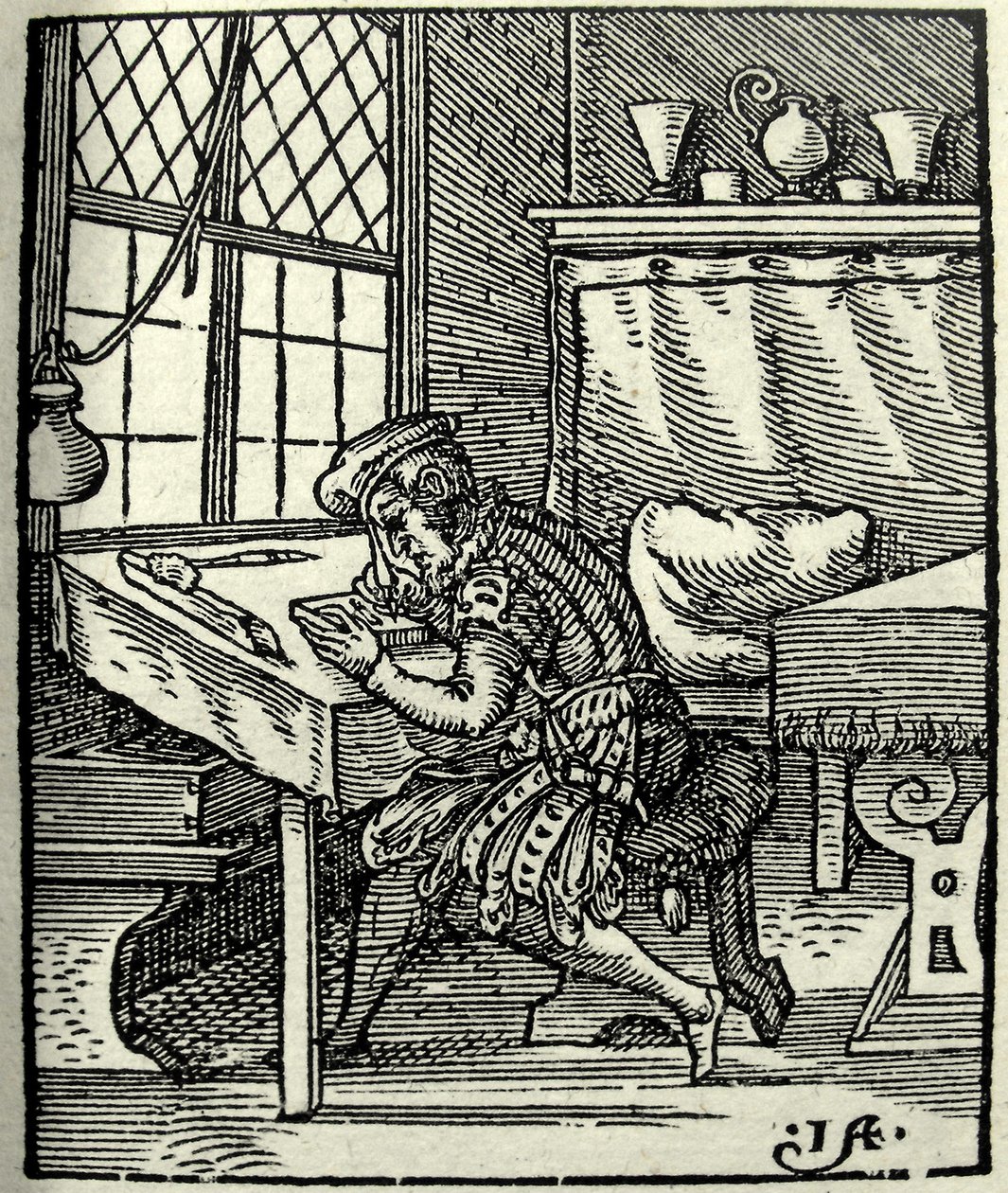 El cortador de bloques de madera, 1568 de Jost Amman