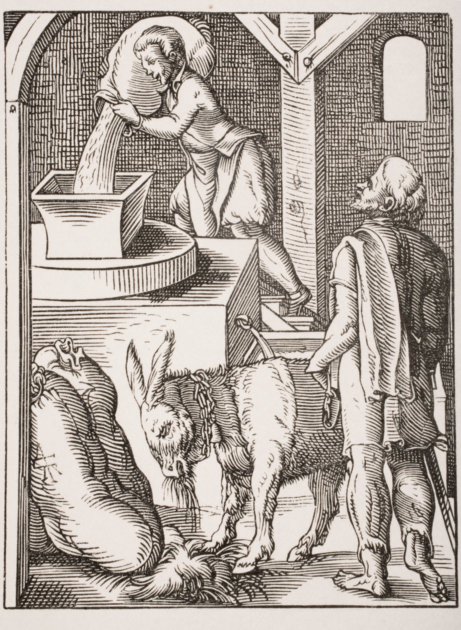 El Molinero. Reproducción del siglo XIX de un grabado del siglo XVI de Jost Amman de Jost (after) Amman