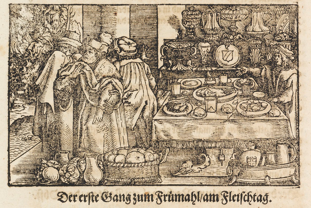 Un nuevo libro de cocina por Marx Rumpolt. El primer libro de cocina ilustrado alemán, 1604 de Jost Amman