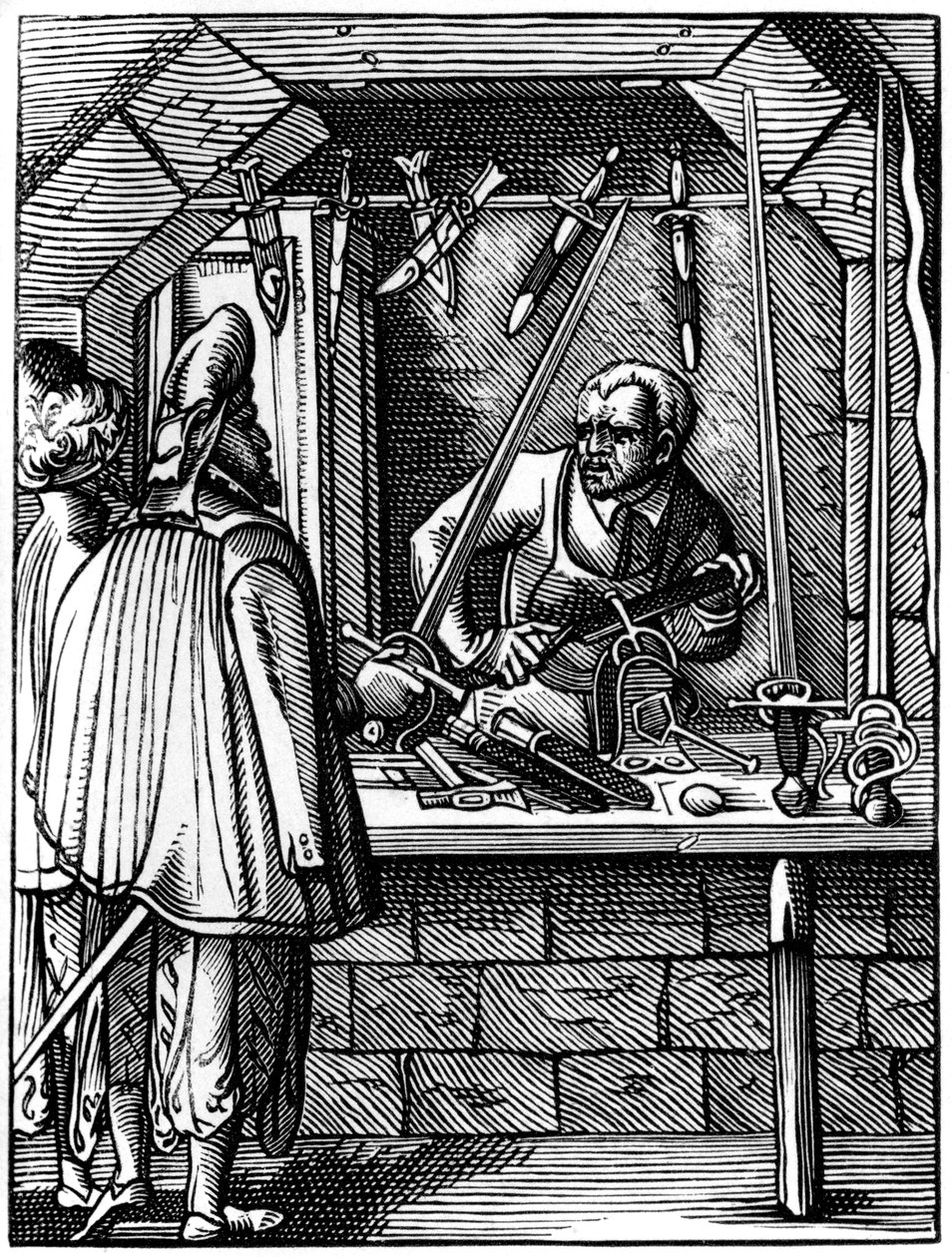 Fabricante de espadas, siglo XVI, 1849 de Jost Amman