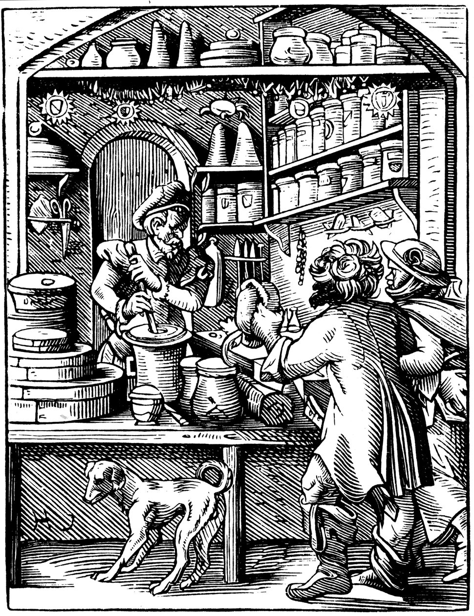 La tienda del boticario, 1568 de Jost Amman