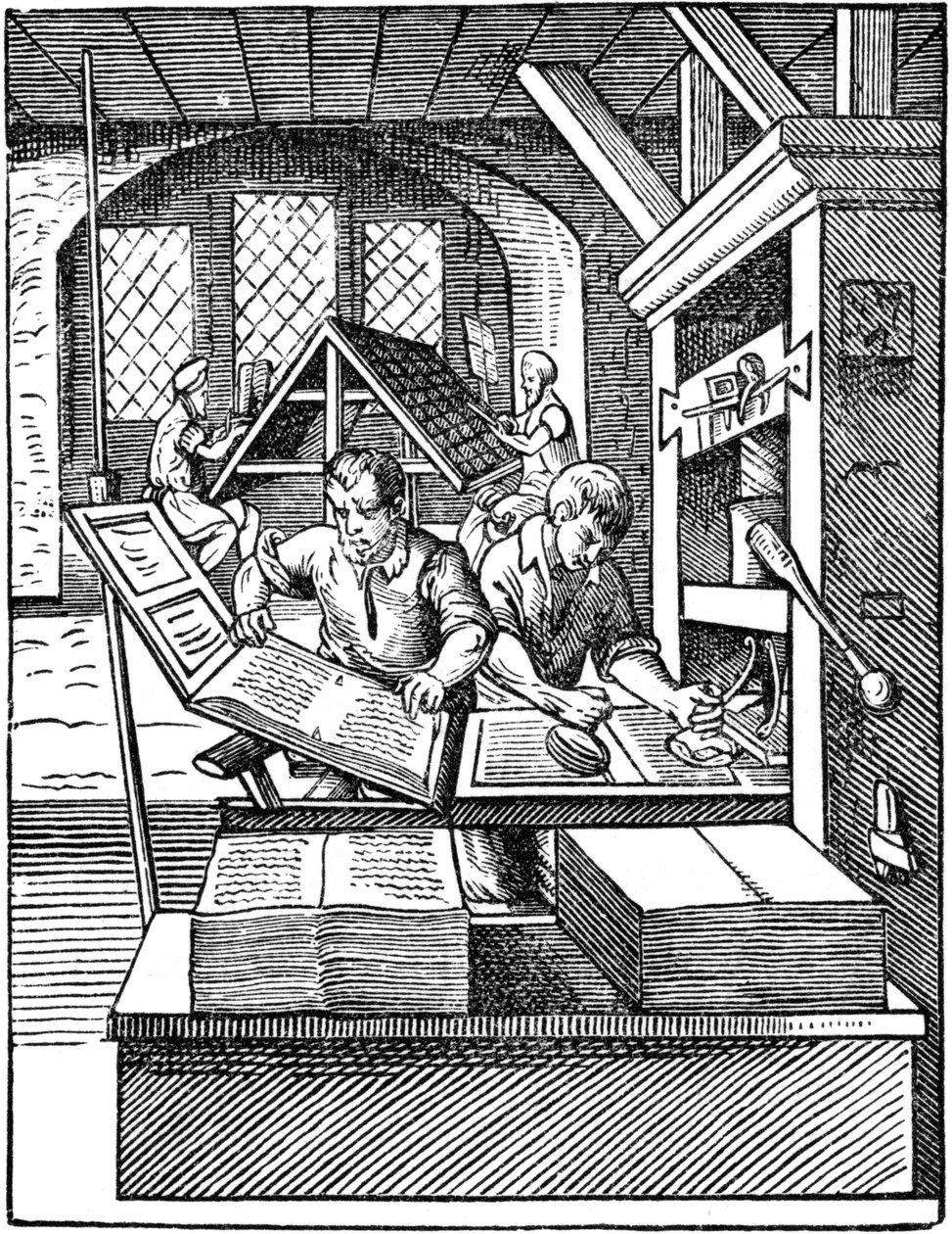 El Taller de Impresión, 1568 de Jost Amman