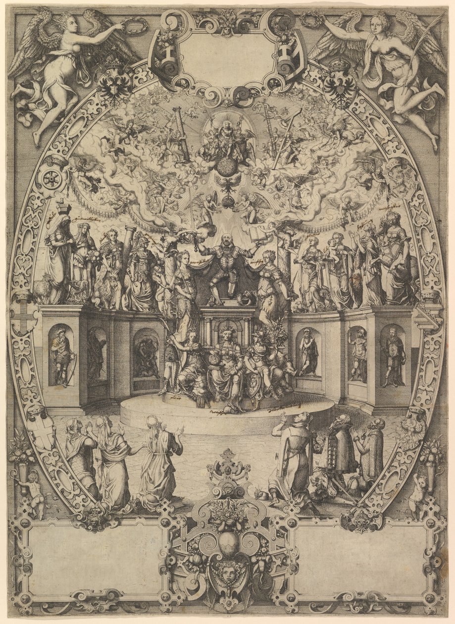 La Apoteosis del Emperador Maximiliano II, siglo XVI de Jost Ammon