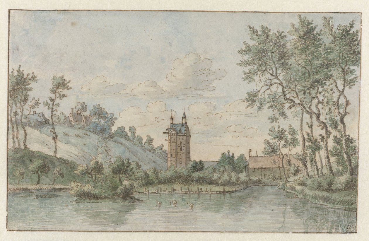 Paisaje con Huis Kluys, cerca de Bruselas de Josua de Grave (attributed to)