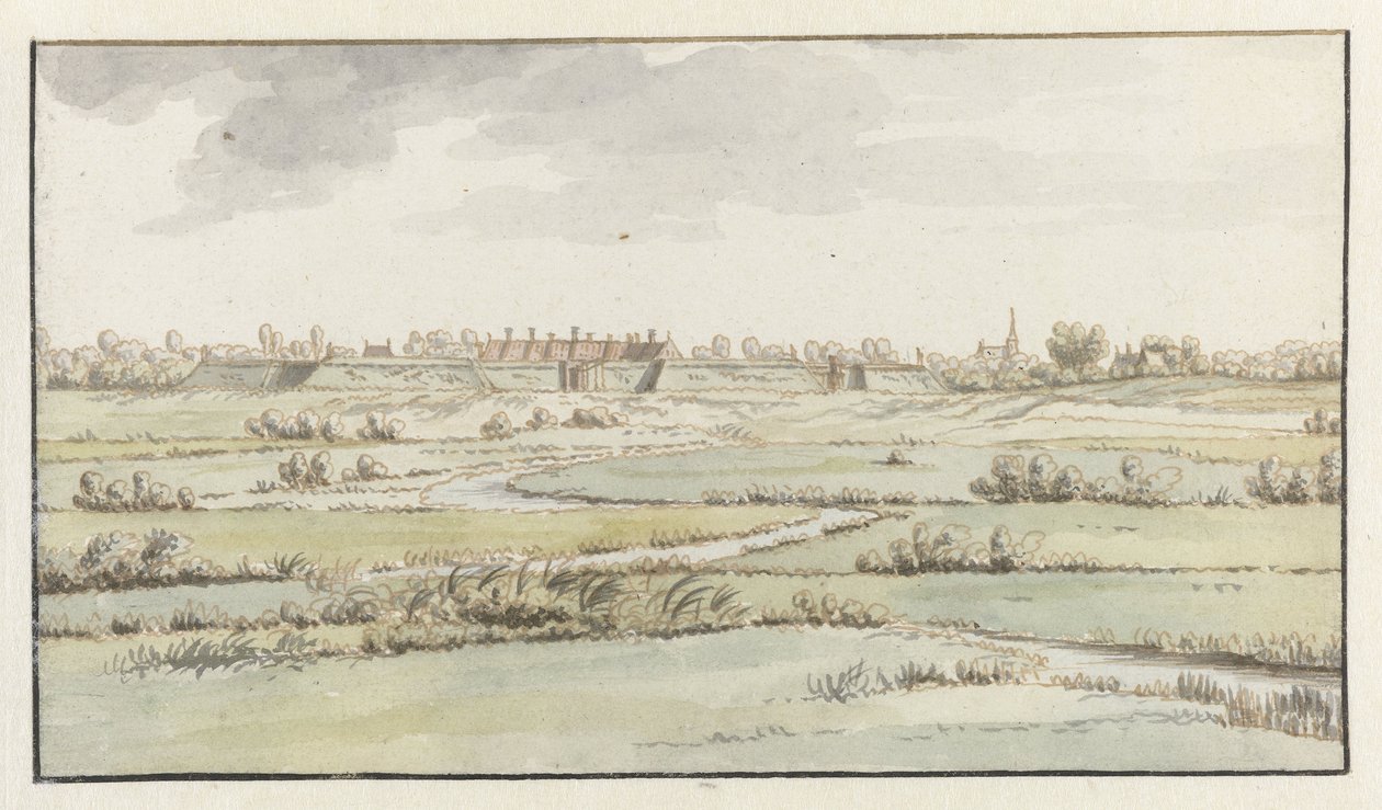 Vista de la Fortaleza de Saint-Michiel, cerca de ’s-Hertogenbosch de Josua de Grave (attributed to)