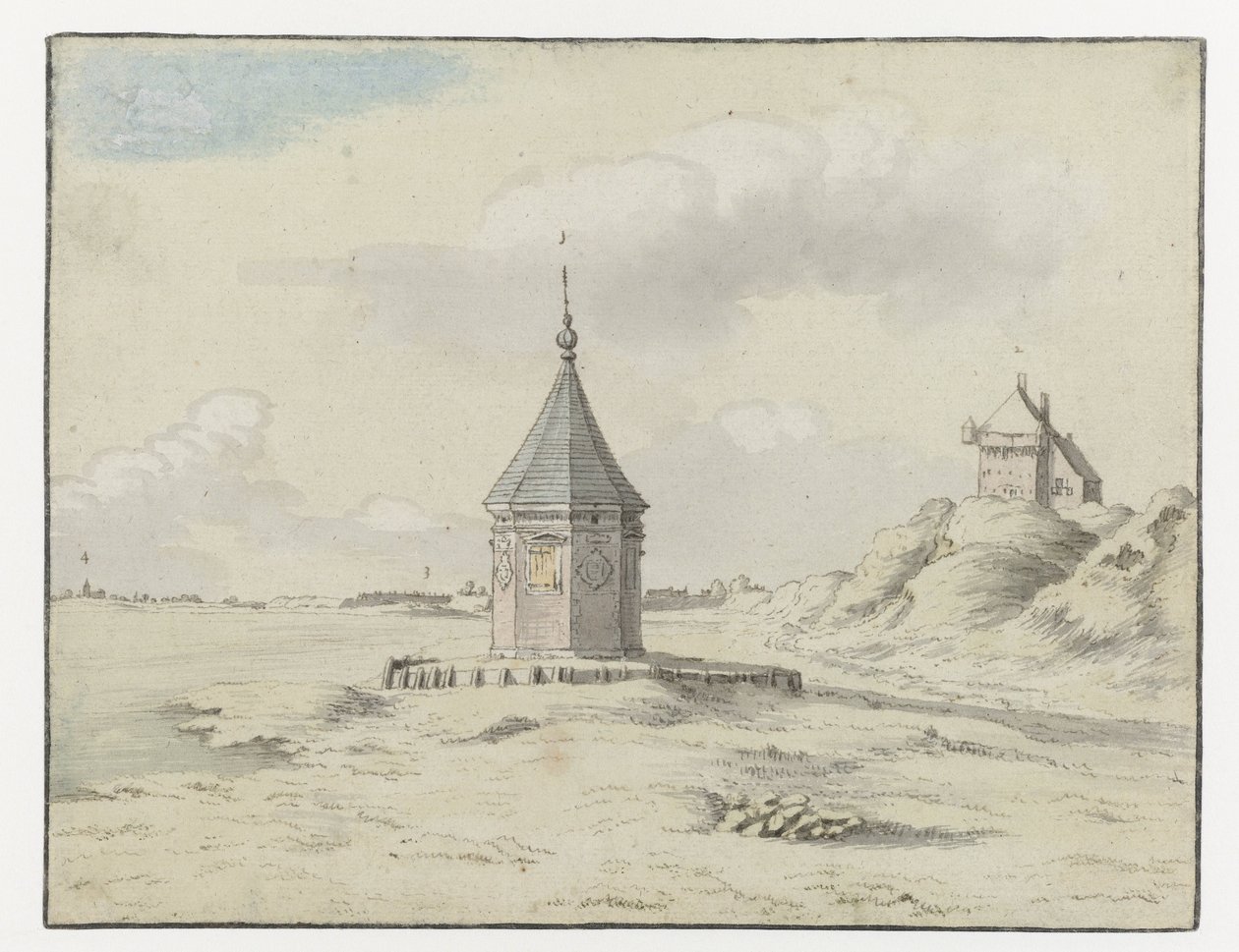 Vista de la Stadsfontein ("Fuente de la ciudad"), Bergen op Zoom de Josua de Grave (possibly)