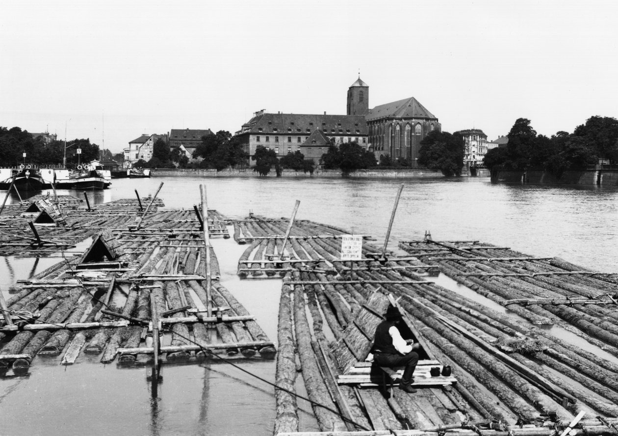 El Oder en Breslavia (actual Wroclaw) Polonia, c.1910 de Jousset