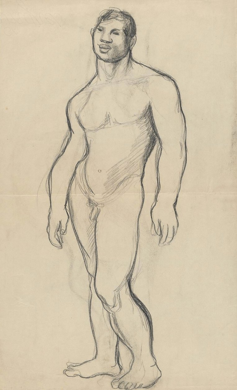 Hombre desnudo de pie de Jozef Rajnfeld