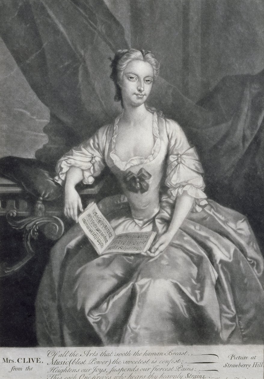Retrato de Kitty Clive (1711-85), actriz y cantante, grabado por Alexander van Haecken (1701-58) de Jozef van Aken
