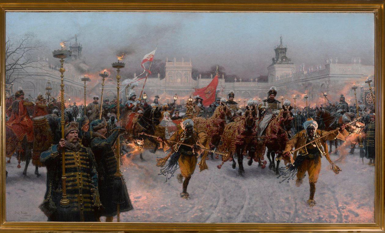 Salida de Wilanów de Juan III Sobieski y Marysienka, 1897 de Jozef Brandt
