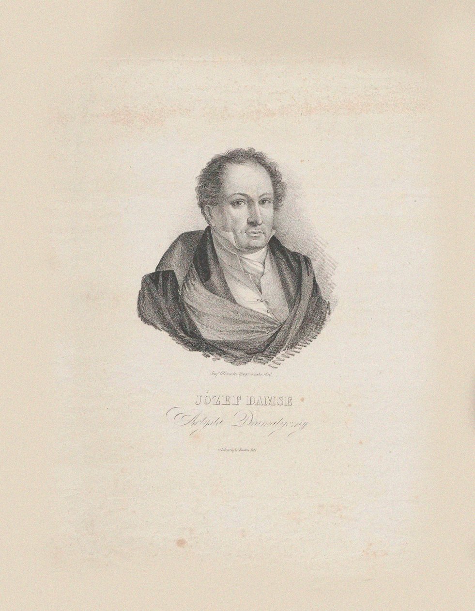 Retrato del compositor Józef Damse 1789-1852, 1840 de Jozef Hilary Glowacki