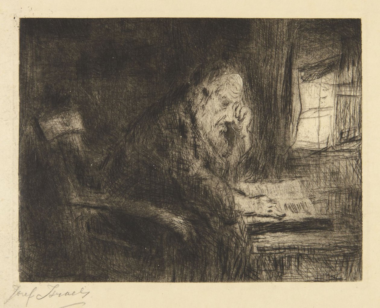 Anciano leyendo de Jozef Israëls