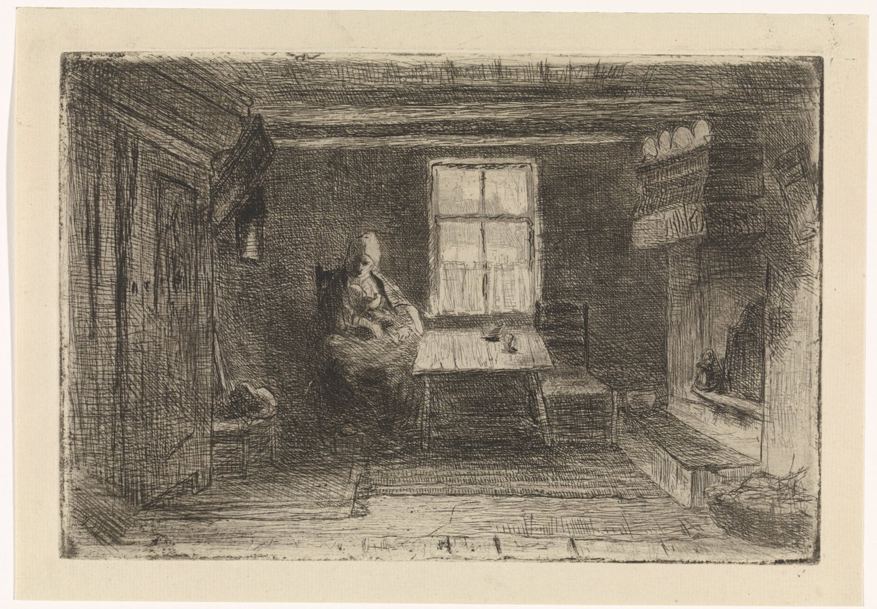 Interior con madre e hijo de Jozef Israëls
