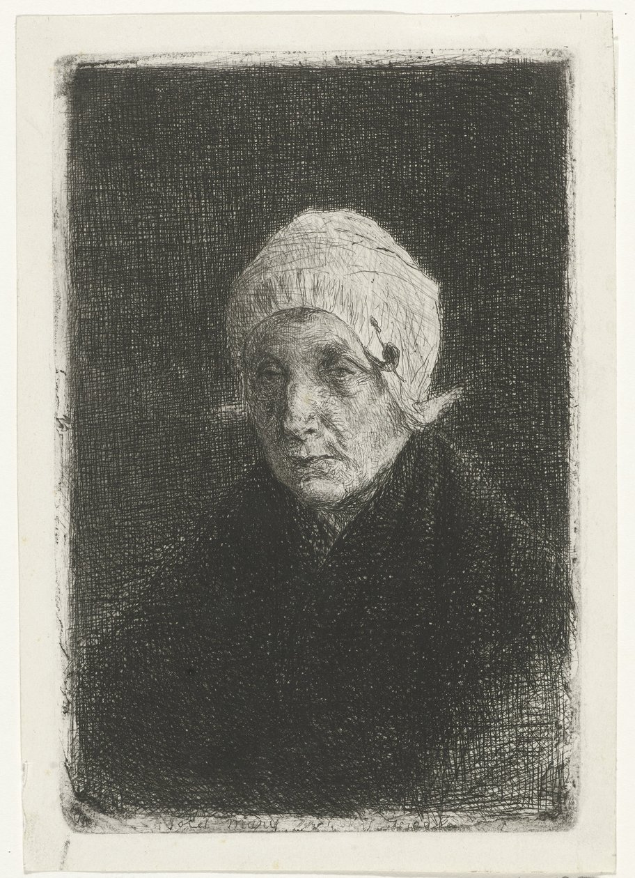 anciana Katwijk Old Mary (título sobre el objeto) de Jozef Israëls