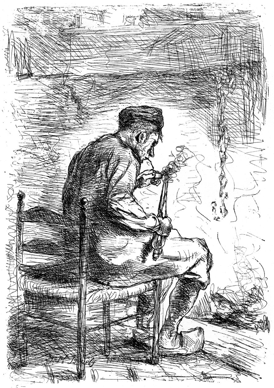 El fumador, c1880-1882 de Jozef Israëls