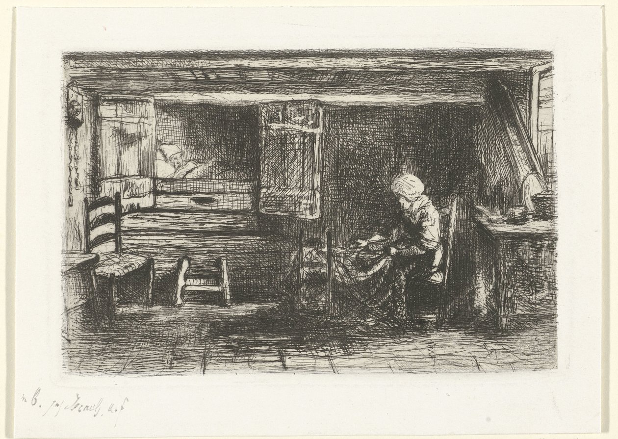Dos figuras en un interior de Jozef Israëls
