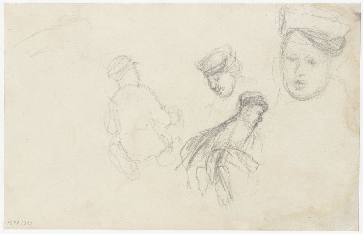 Cuatro bocetos de figuras de Jozef Israëls