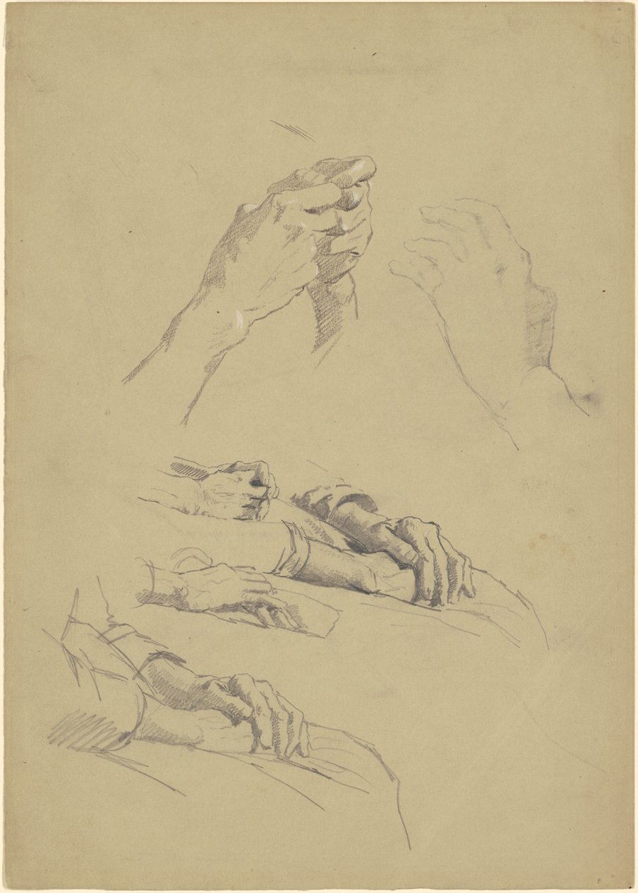 Estudios de Manos (recto) de Jr. Enoch Wood Perry