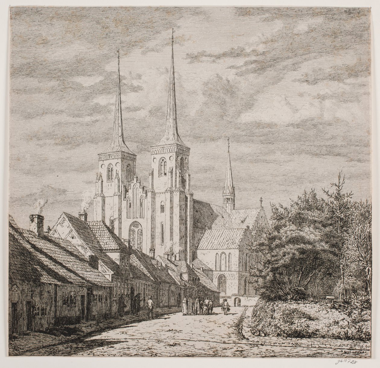 Catedral de Roskilde, vista desde el suroeste de Jørgen Roed