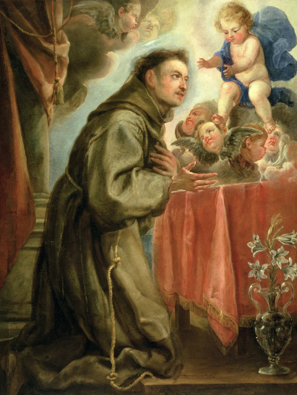 San Antonio de Padua (1195-1231) adorando al Niño Jesús de Juan Carreño de Miranda