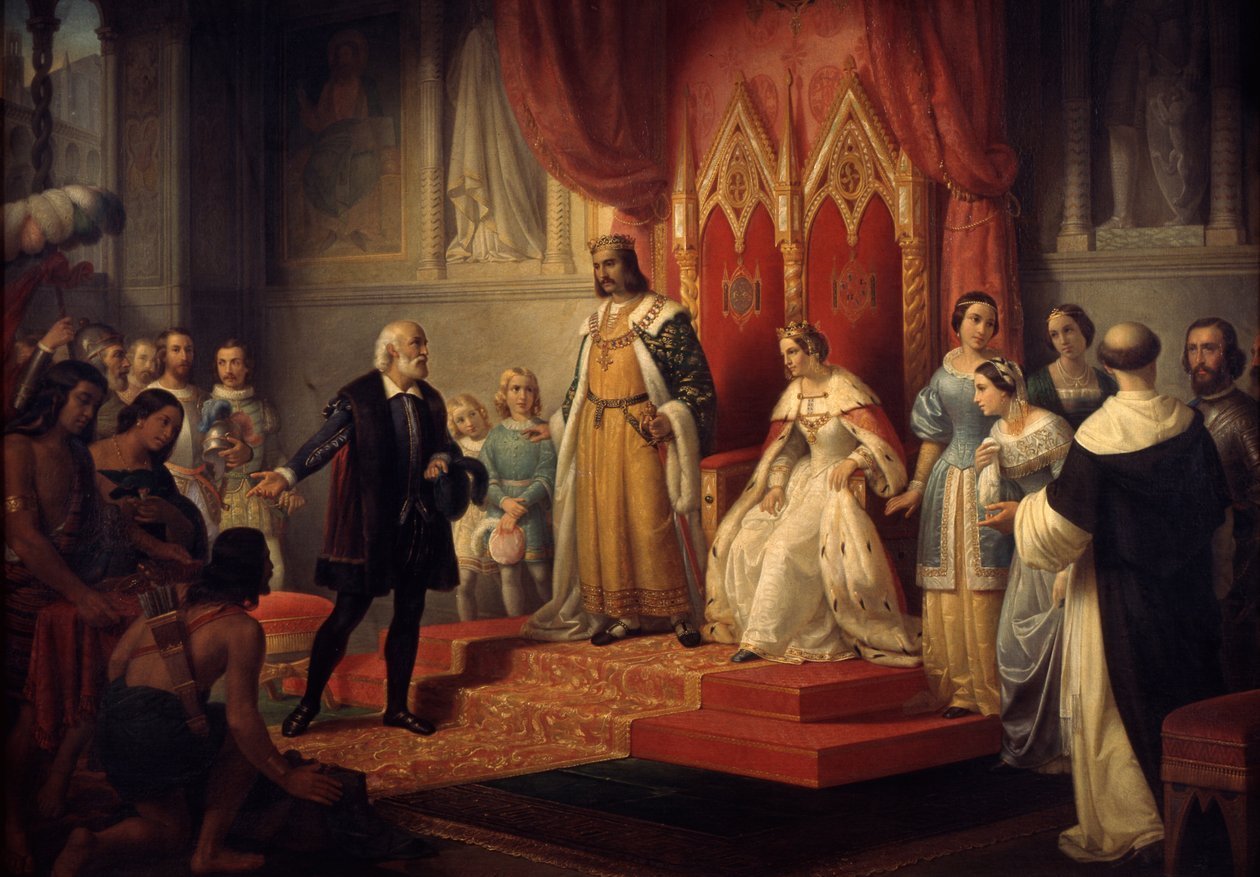 Cristóbal Colón en la corte de los Reyes Católicos de Juan Cordero