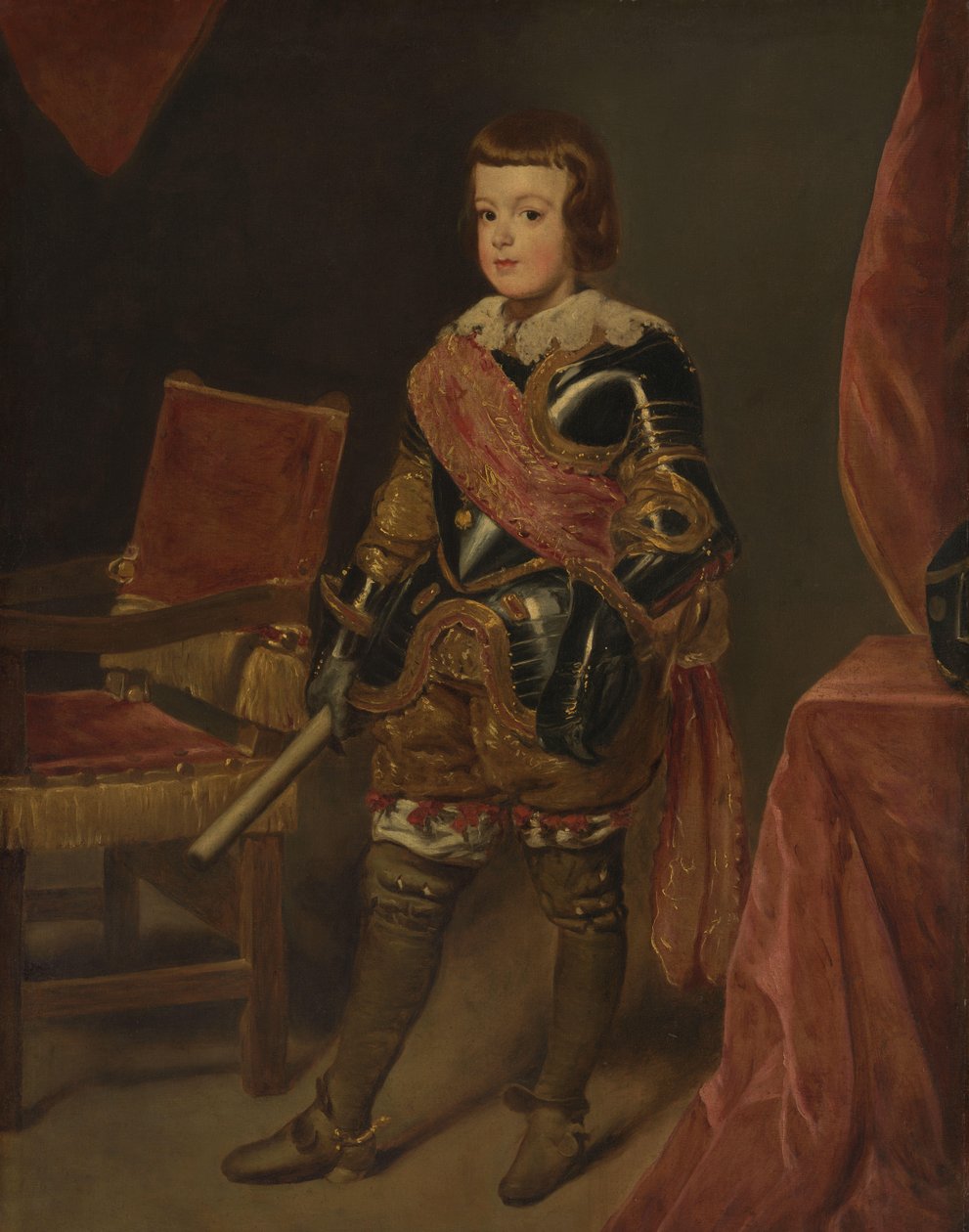 Retrato del príncipe Baltasar Carlos, hijo del rey español Felipe IV, a los 11 años aproximadamente de Juan Bautista Martínez del Mazo (attributed to)