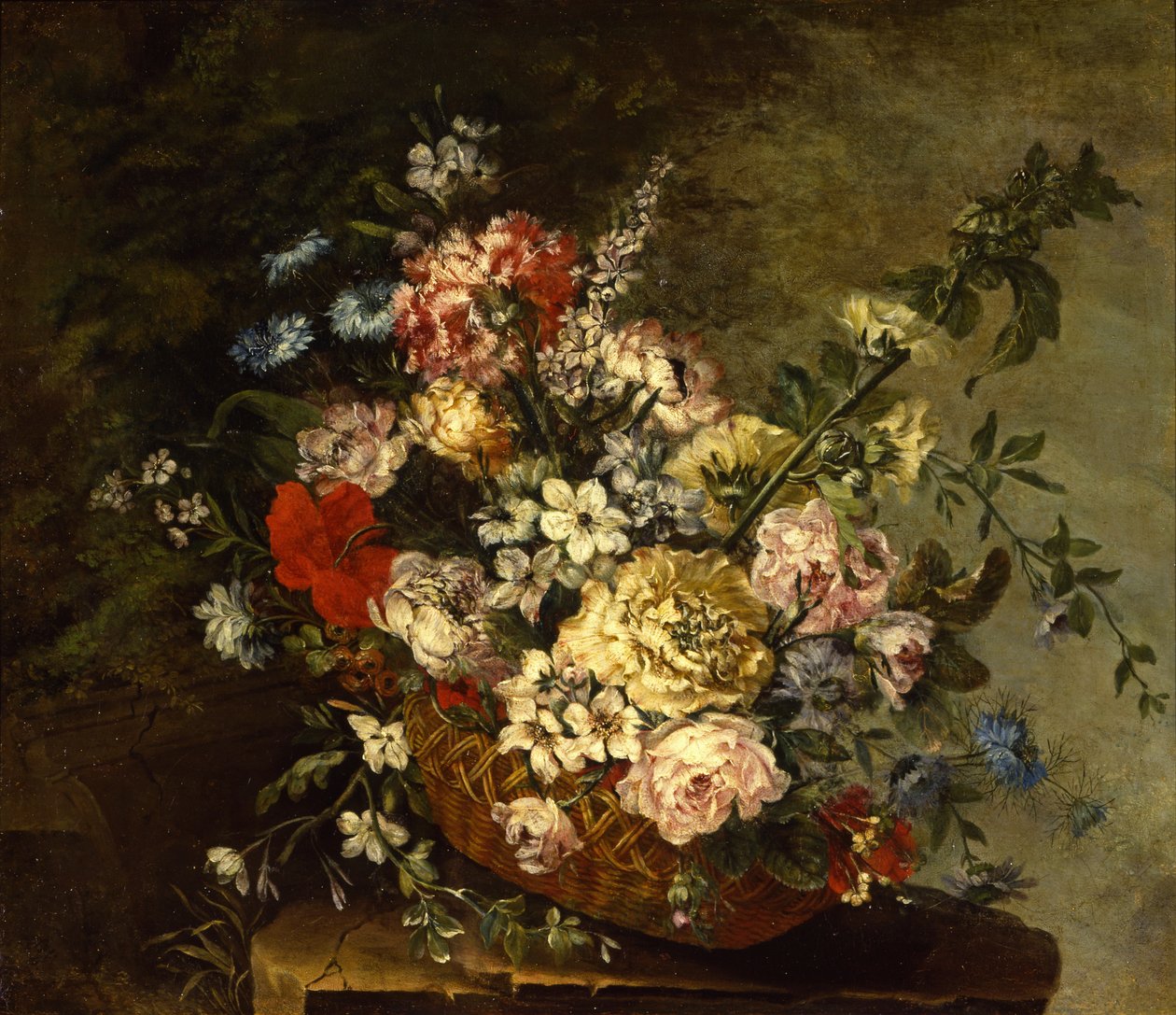 Naturaleza muerta con flores en una cesta, c.1780-1790 de Juan Bautista Romero