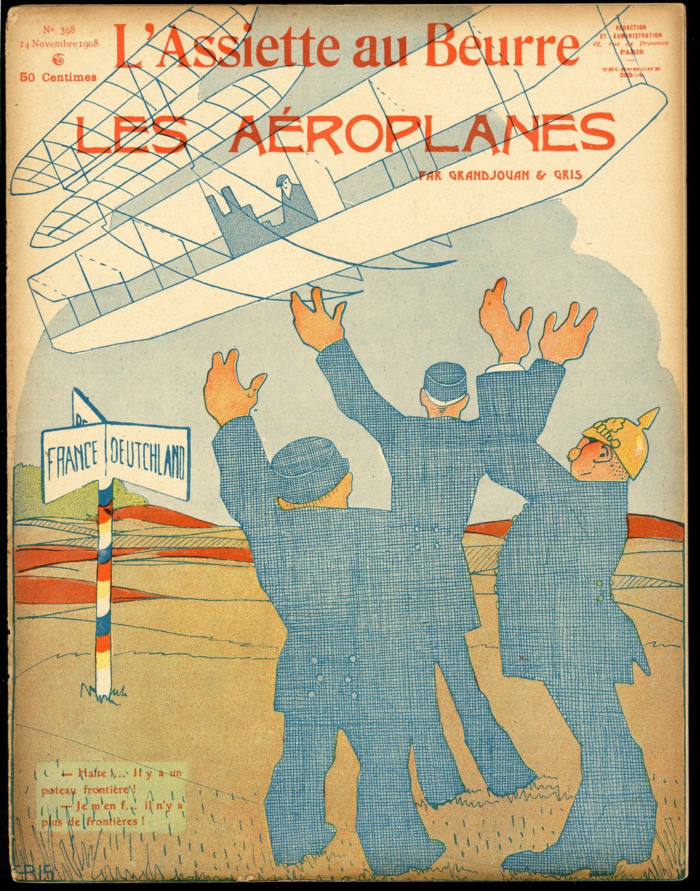 Portada de “The Butter Plate”, número 398, Satírico en Colores de Juan Gris