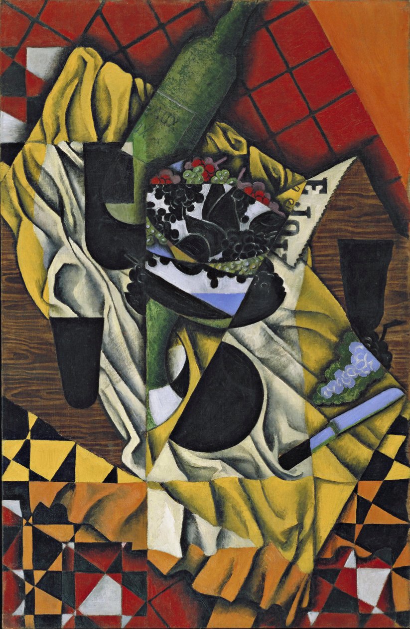 Uvas y vino de Juan Gris
