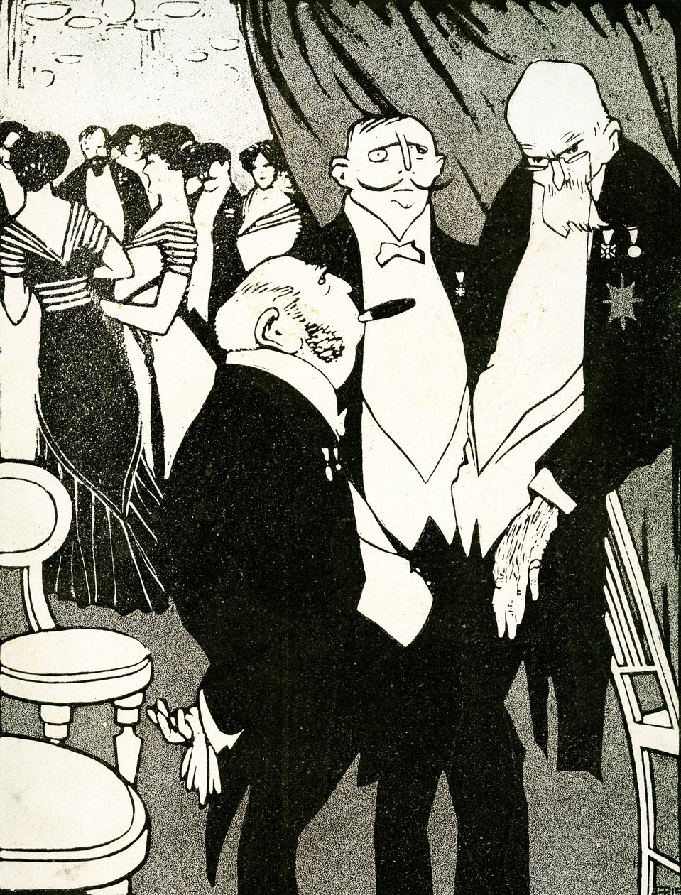 Enviado ruso debate la defensa de Turquía con otros líderes durante una conferencia, 1908 de Juan Gris