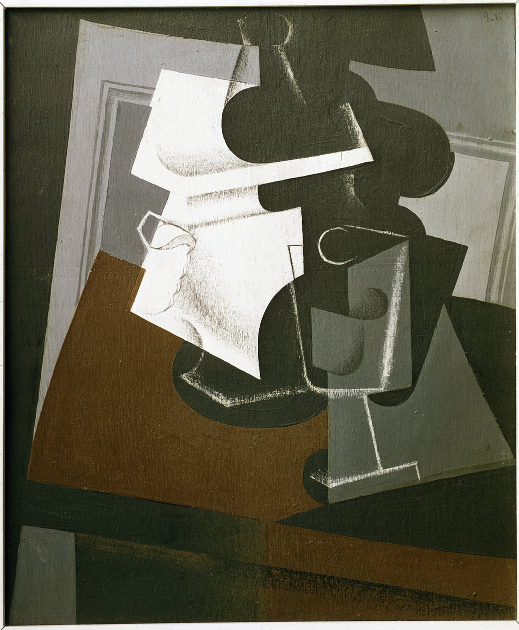 Naturaleza muerta sobre una mesa - Óleo sobre madera de Juan Gris