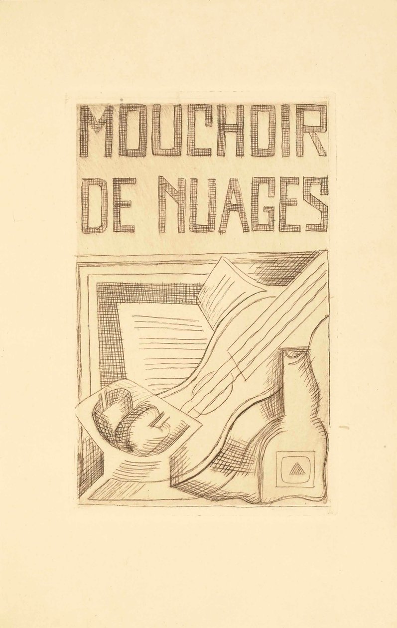 Página de título para Mouchoir de Nuages de Tristan Tzara (1896-1963) 1925 de Juan Gris
