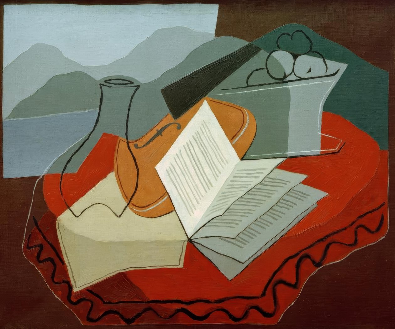 Violín en Ventana Abierta de Juan Gris