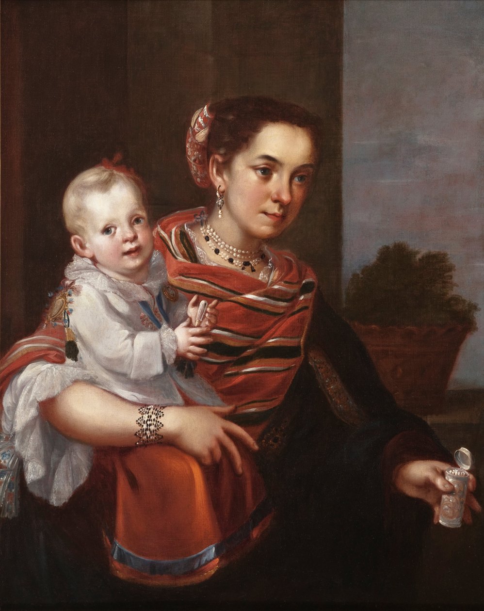 Pintura de castas (De español y morisca, albino) de Juan Patricio Morlete Ruiz